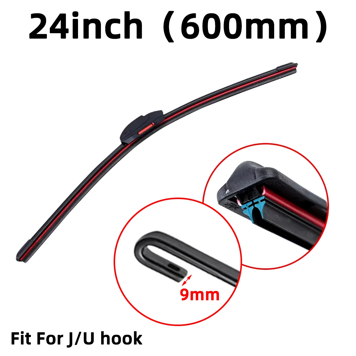 J/uフック-車のフロントガラスワイパーブレード,2層,柔らかいゴム,自動車交換用ワイパー,14 "16" 18 "20" 21 "22" 24 "26"
