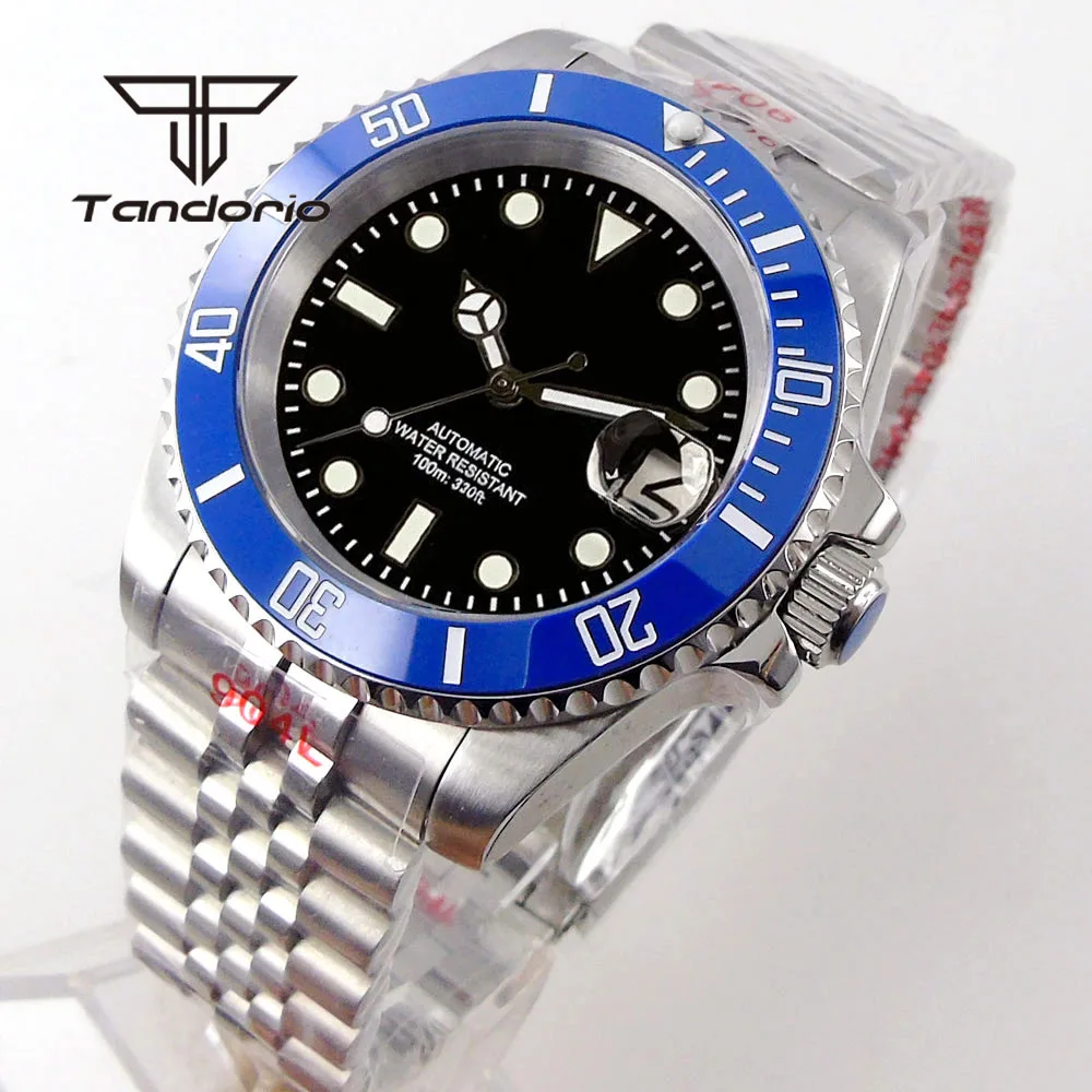 Tandorio NH35A Datum Edelstahl 40mm Dive Automatik Herrenuhr Saphirglas Drehbare Lünette Leuchtende mechanische Armbanduhr