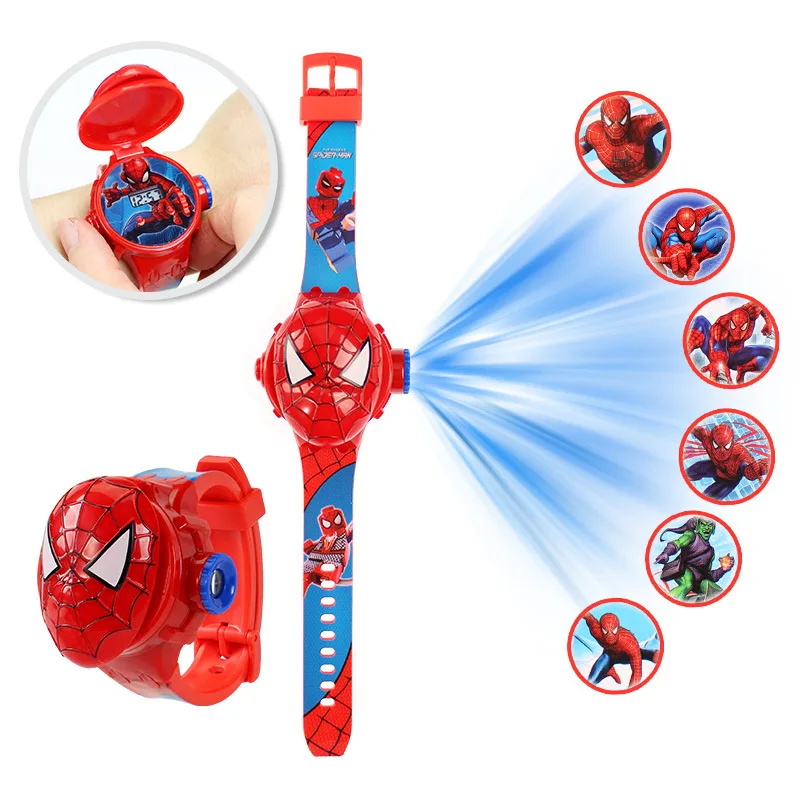 Disney chico dibujos animados Cool Ptojection reloj Marvel Spider-Man niño unicornio princesa Elsa Flash electrónico Digital estudiante juguete reloj