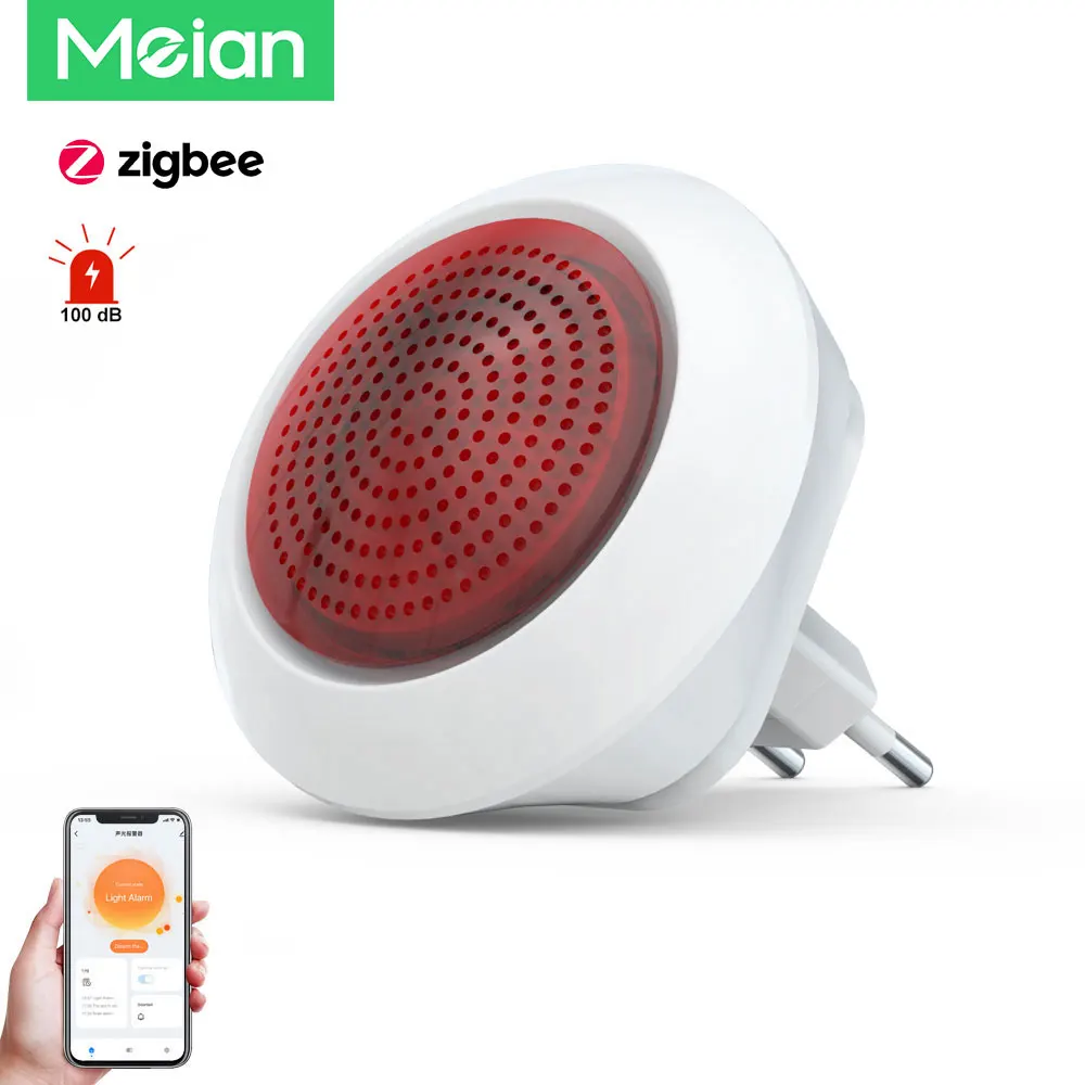 Meian Tuya 100dB Sirene Alarm Draadloze Sirena Alarma Linkage Beveiliging Controle Via Smart Life APP ZigBee 3.0 Gateway