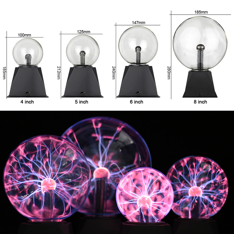 Plasma Ball Novidade Magic Crystal Touch Lamp, LED Night Light, Criança Nightlight, Aniversário e Natal, Decoração de Iluminação, Presente para Crianças, 220V