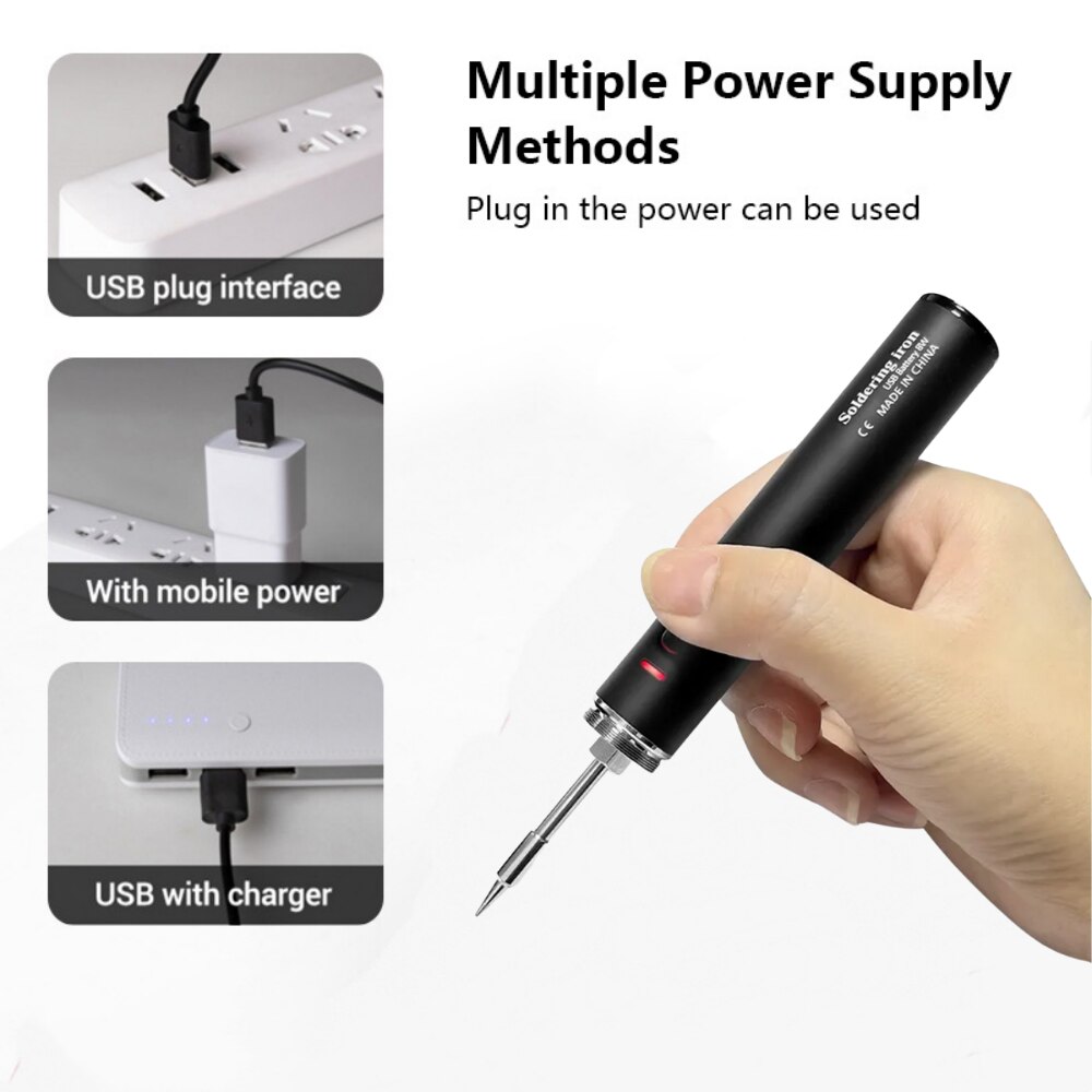 Saldatore Usb 5V Mini conveniente temperatura regolabile strumenti per la casa Set di saldatore Radio manuale fai da te