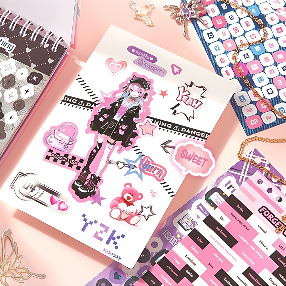 32-Page Element Sticker Book- Ultimate Korean Cute Sticker Collection for KPOP Toploader Deco, Planner Decor, Journaling & More