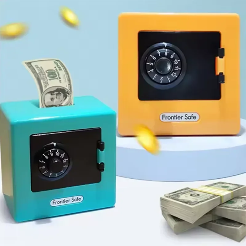 Mini caja de dinero bancaria Retro Atm contraseña giratoria monedas en efectivo caja de ahorro caja de seguridad bancaria depósito automático billete regalo de Navidad