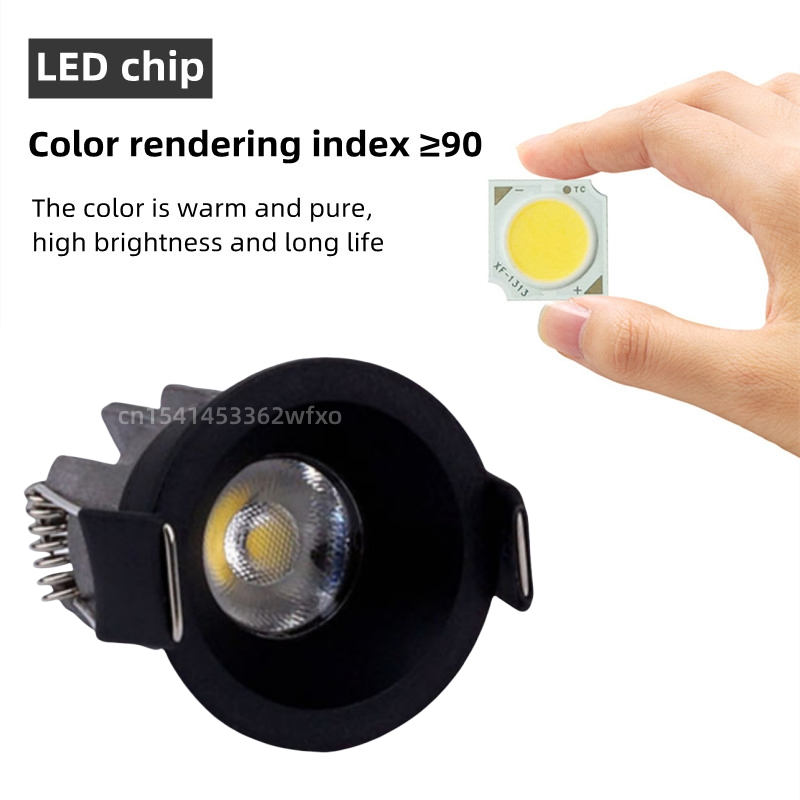 Mini luz empotrable LED regulable 3W5W7W10W, foco de luz de techo antideslumbrante, bombilla empotrable COB en dormitorio, cocina, gabinete de vino