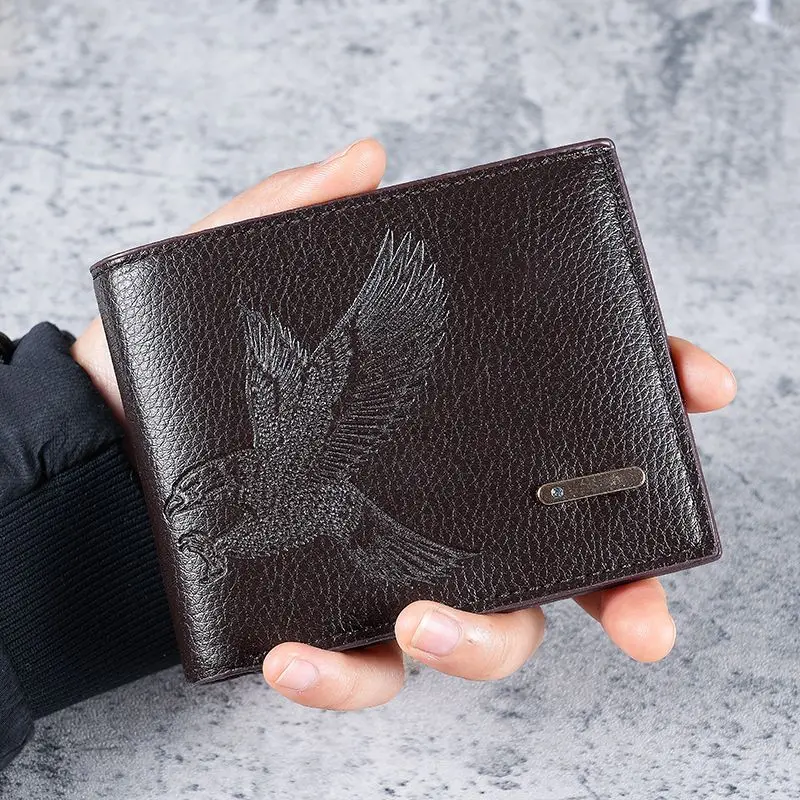 Men's Wallet Mens Short Bag Youth Fashion Horizontal Soft Leather Business Wallet Credit ID Card Holder Wallet Billfold Purse