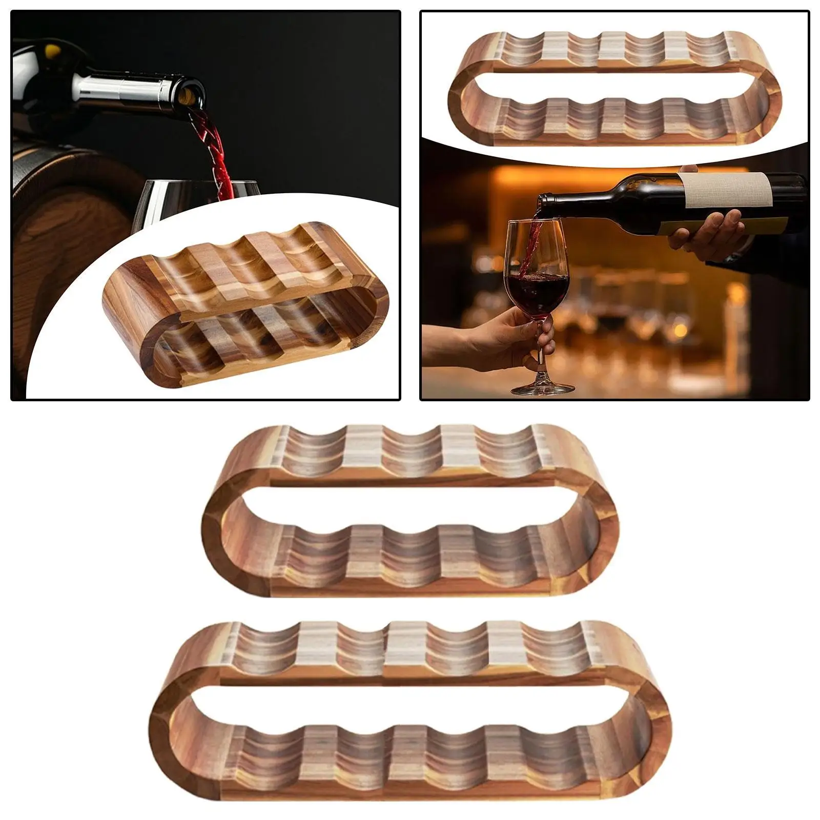 Prateleira de madeira para vinho, organizador de garrafa de água, suporte para balcão, cozinha, festa