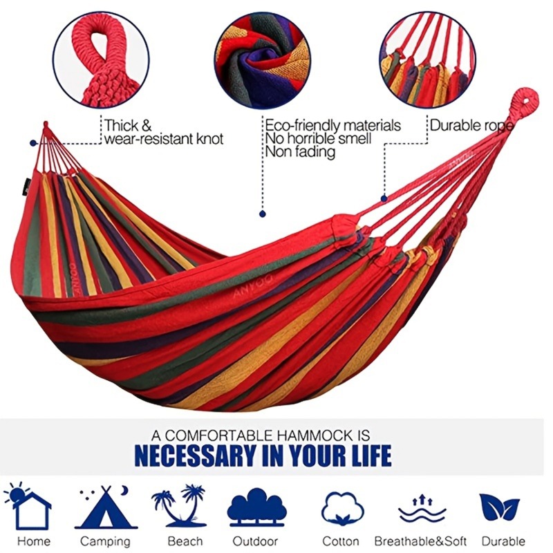 Portable Hanging Hammock Indoor Hammock Lazy Chair Travel Outdoor Camping Swing Chair Thick Canvas Bed Hammocks