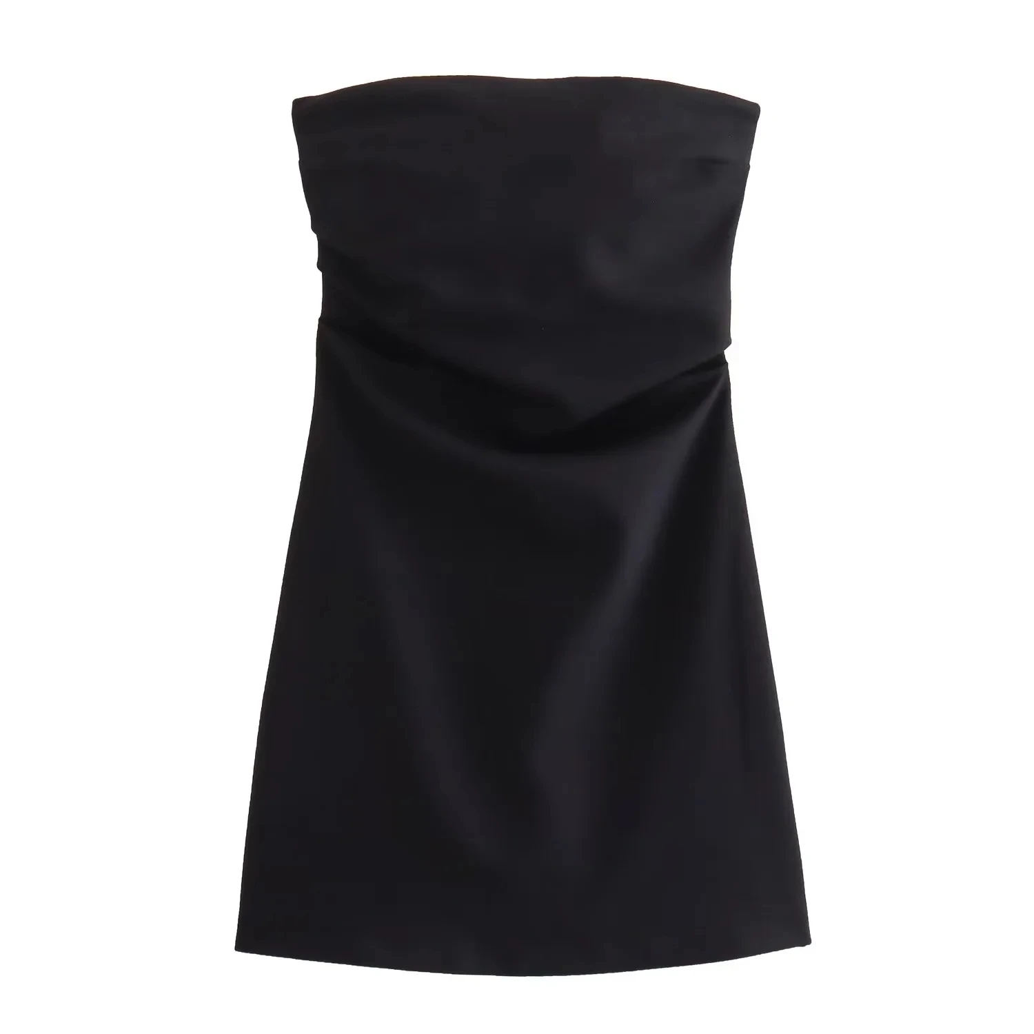 TRAF 드레스 여성 오프 숄더 코르셋 짧은 드레스 Ruched Backless 블루 블랙 화이트 드레스 여성 섹시한 Bodycon 파티 드레스