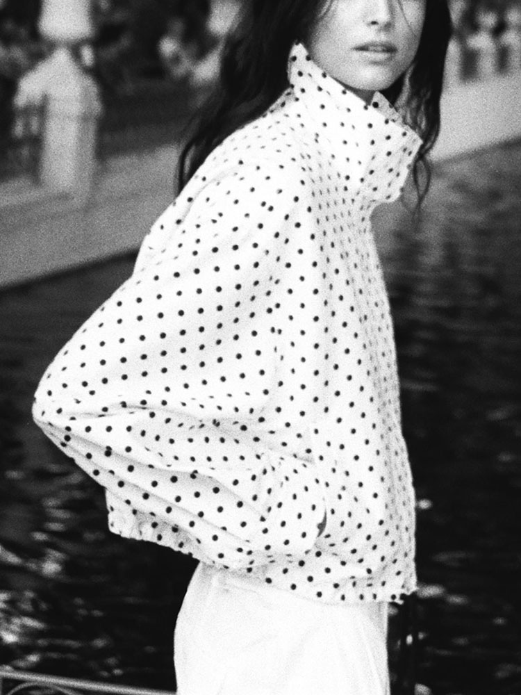 Csa Bolha com Estampa de Poá, Versátil e Confortável, Manga Longa, Nova Chegada de Roupas Fenas para o Outono de 2025