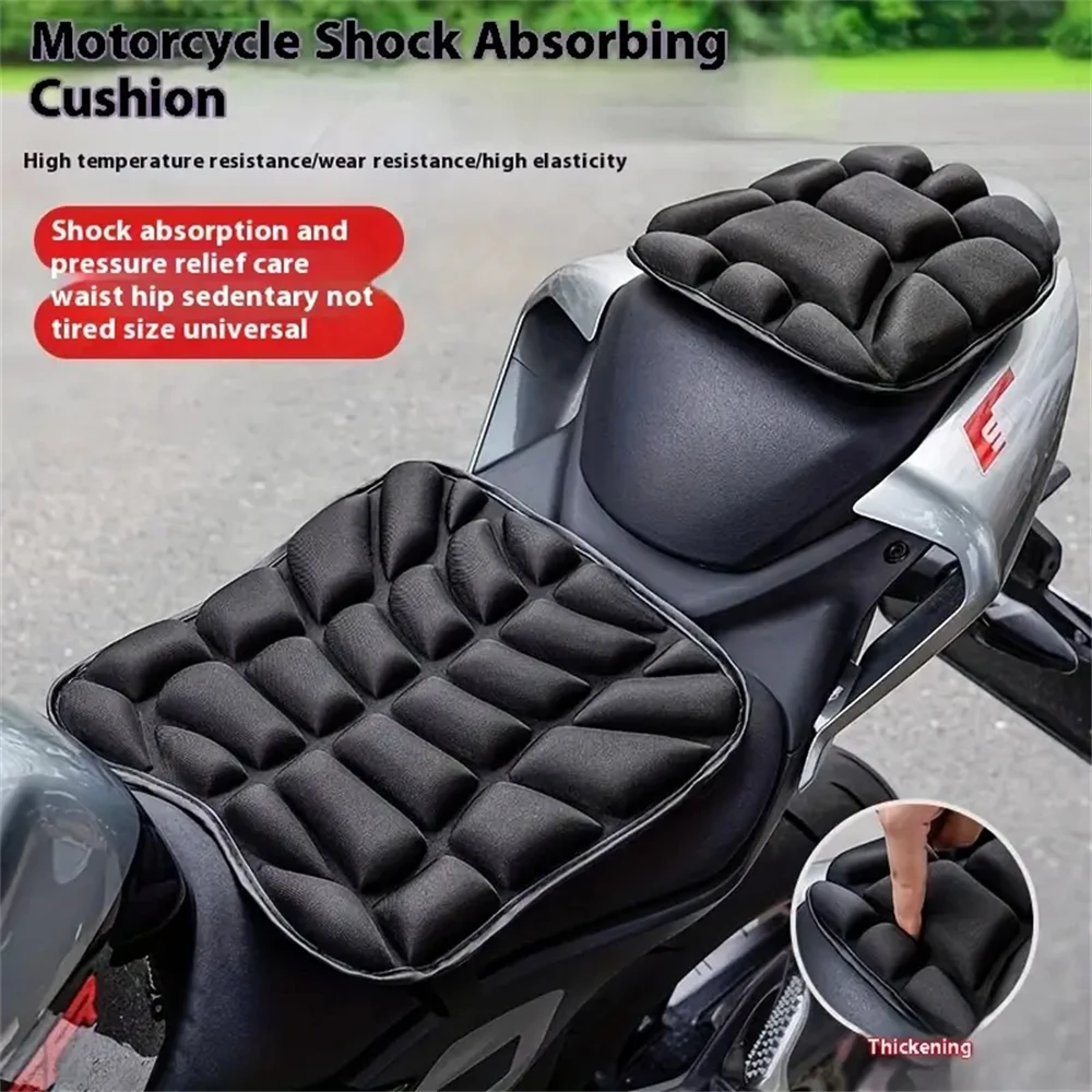 2 pçs/set motocicleta apto para almofada de assento 3d conforto gel almofada apto para assento respirável universal absorção de choque apto para capa de assento