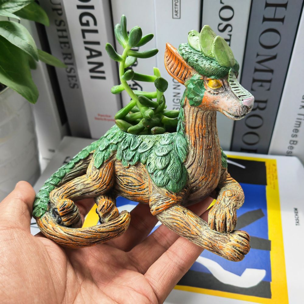 Creative Dragon Tree Planter, Succulent Planter, Garden Statue, Resin Gift for Nature Lovers, Perfect for Friends and Family
