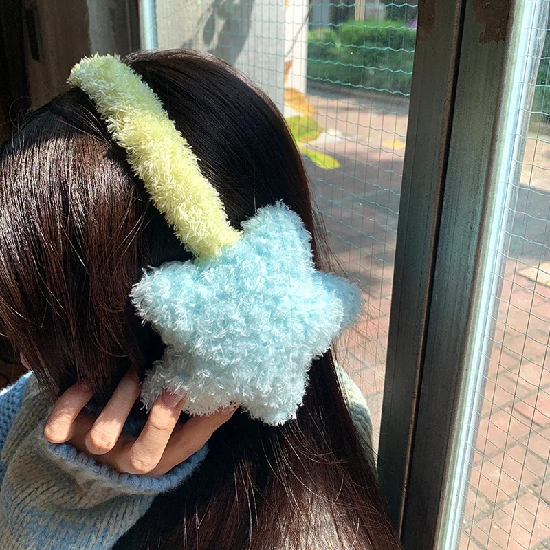 Y2K Star Plush Earmuffs ขี่จักรยานกลางแจ้งป้องกันหูการปิดกั้นสีหูกระเป๋าฤดูหนาวที่อบอุ่นปลั๊กอุดหู Y2K ชุดหูฟังฝาครอบหู