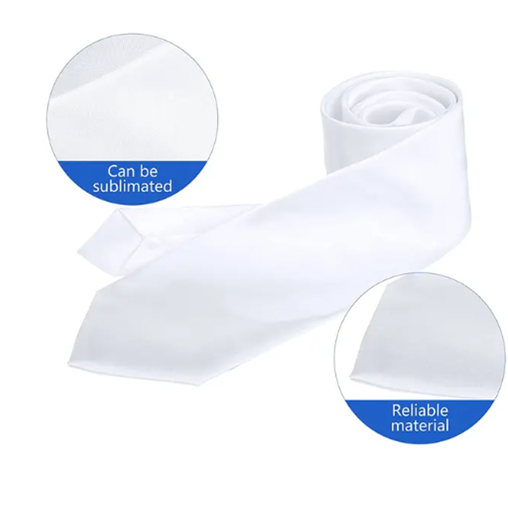 4 Teile/los Männer Blank Sublimation Krawatte Einfarbig Weiß DIY Wärme Transfer Polyester Seidige Krawatte für Formale Hochzeit Party Business