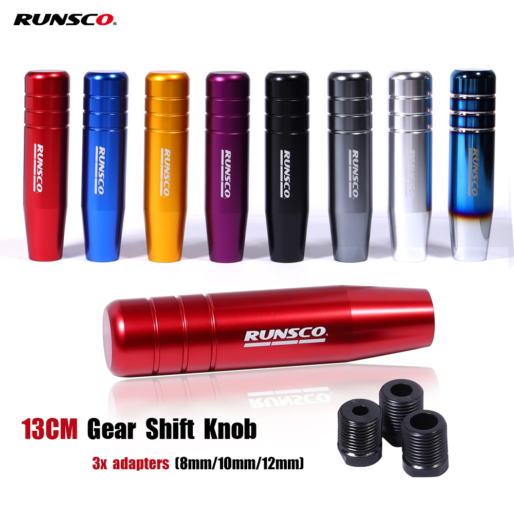 車ユニバーサルギアシフトノブ MT ギアスティックレバーシフターノブハンドルカラーレッドブラックゴールドブルーパープルアルミ 13 センチメートル