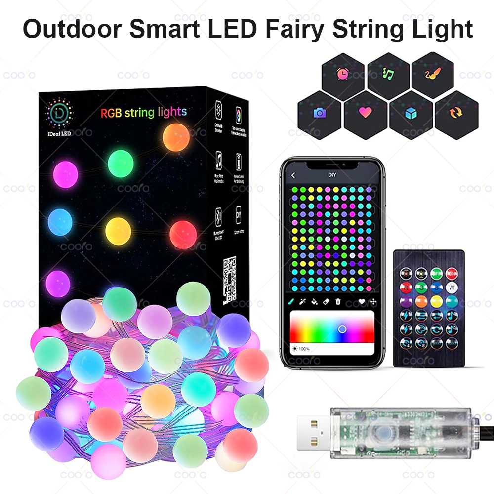 RGB IC Smart String Licht DIY Globe LED Lichterkette Programmierbare WS2812B USB Girlande Dekoration für Schlafzimmer Weihnachten Hochzeit