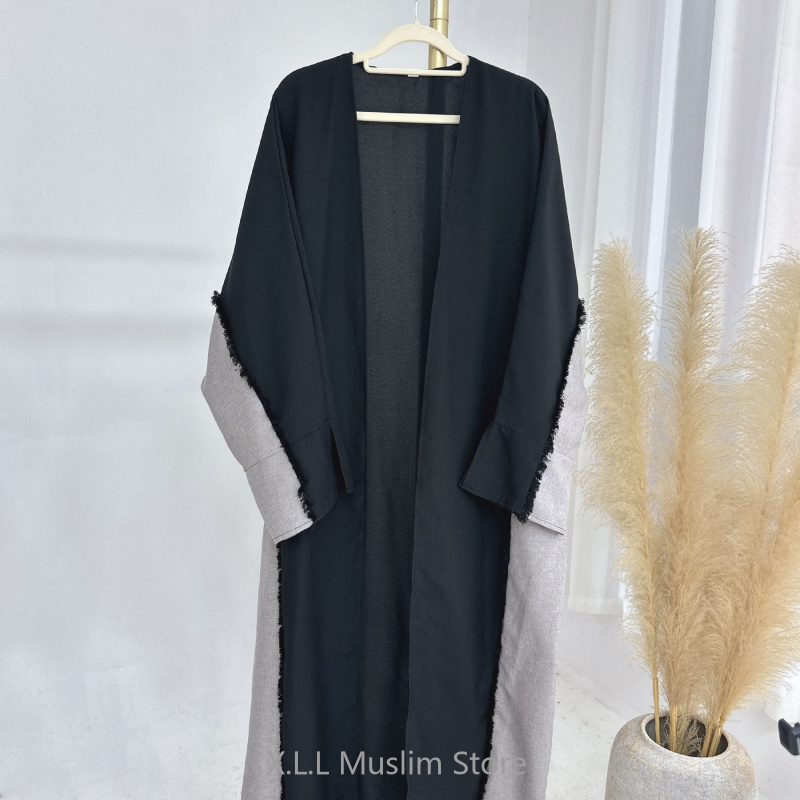 Abaya musulmana Eid Ramadán cerrada o abierta Dubai moda de lujo costura turca elegante Kebaya Kaftan bata islámica ropa