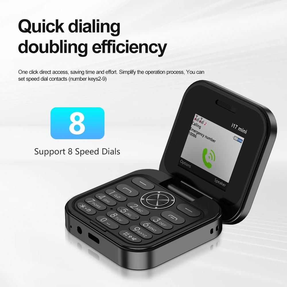 SERVO I17 Mini พับโทรศัพท์มือถือขนาดเล็ก 1.77 นิ้ว Magic Voice 2G ซิมการ์ดสล็อตวิทยุ FM ปุ่ม Mini Flip โทรศัพท์