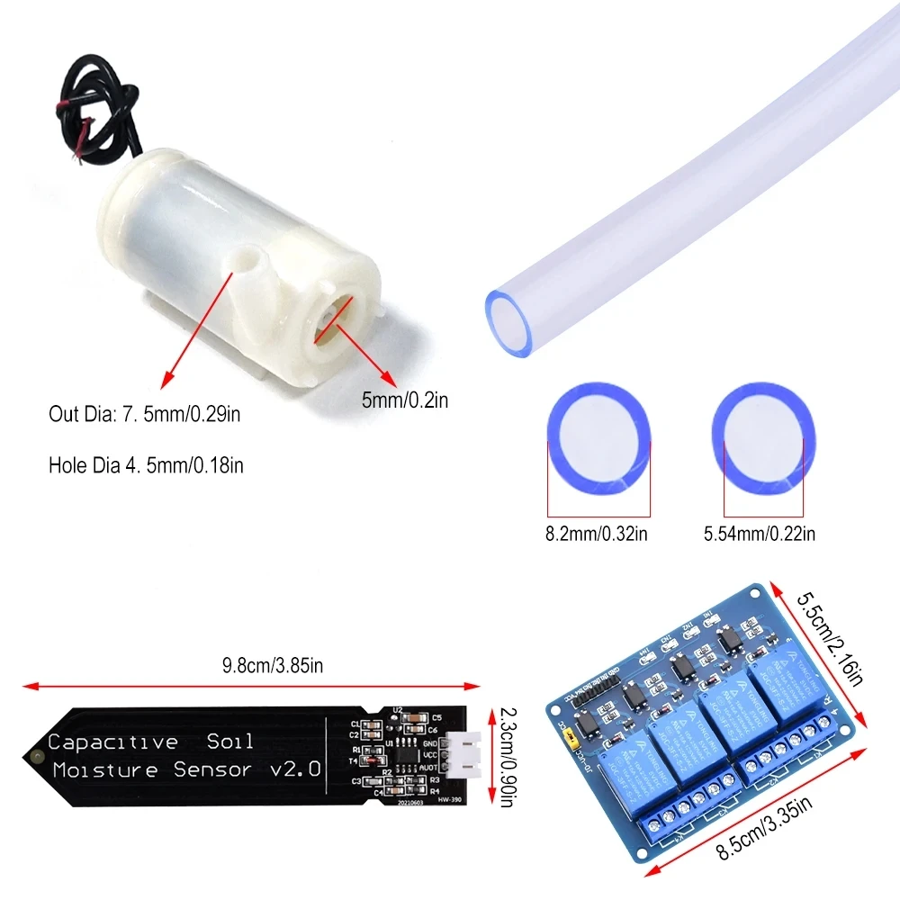 4-Wege-DIY-Kit mit automatischer Bewässerung und Motherboard R3, 4-Wege-Relais, automatische Bewässerung, Gartenblumen, Vier-Wege
