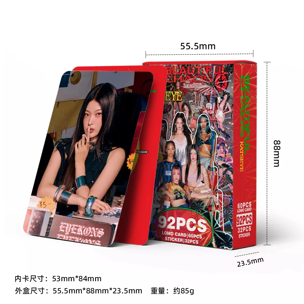 92 unids/set ídolo Kpop KATSEYE nuevo álbum BEAUTIFULCHAOS Lomo tarjetas LARA DANIELA HD Printd tarjetas fotográficas pegatinas MANON MEGAN Fans regalo