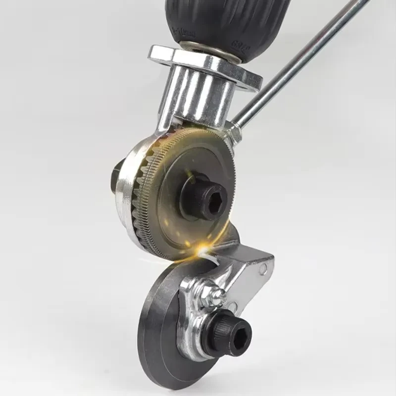 Perceuse électrique améliorée, coupe-métal, grignoteuse à double tête pour la coupe de tôles, d'aluminium et de plaques d'acier |   Fixateur de coupe inclus