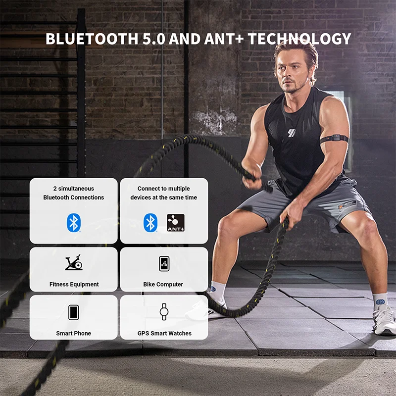 COOSPO HW9 Armband Heart Rate Monitor โซน HR/แคลอรี่ HRM Sensor สําหรับฟิตเนสขี่จักรยาน BLE5.0 ANT + สําหรับ Peloton,Zwift,Wahoo