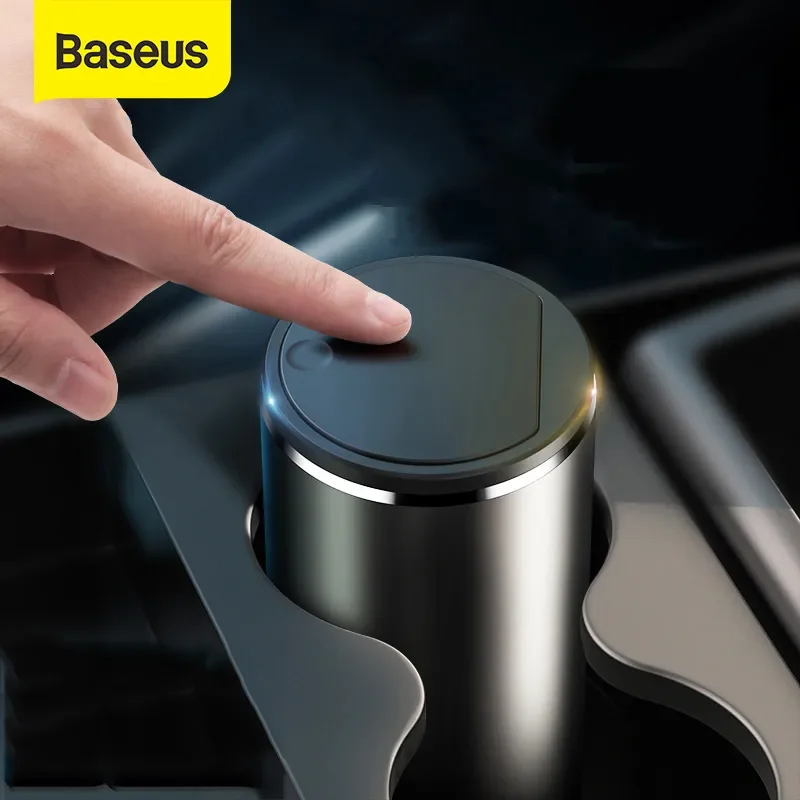 Baseus Xe Thùng Rác Hợp Kim Rác Có Thể Cho Xe Thùng Rác Thải Rác Rổ Thùng Lưu Trữ Đồ Đựng Túi Tự Động Phụ Kiện