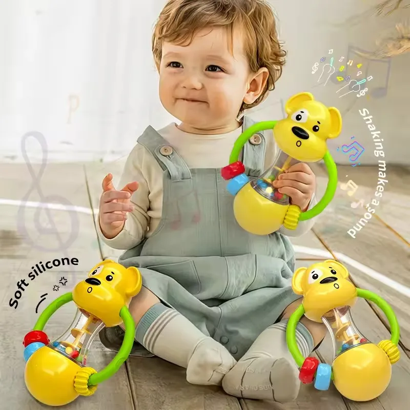 Soft Baby Grasping Ball Rattles with Bell Ball Early Education Educational Sensory Toy Random Color