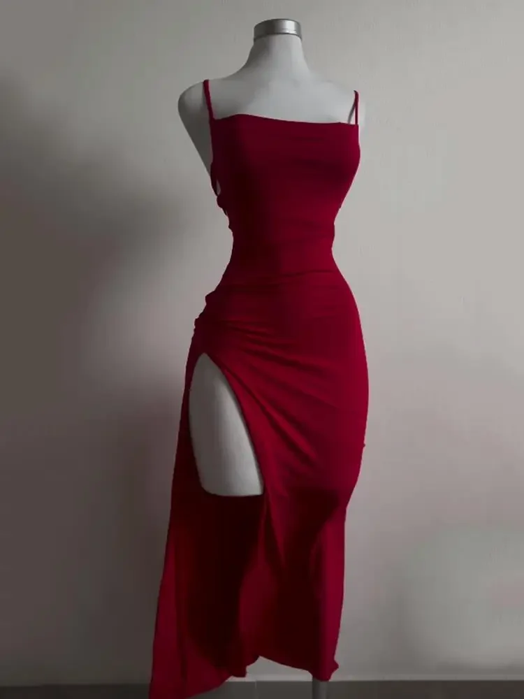 2025 explosivo novo vestido de verão de alta sensibilidade alça halter Spice Girl saco vestido quadril