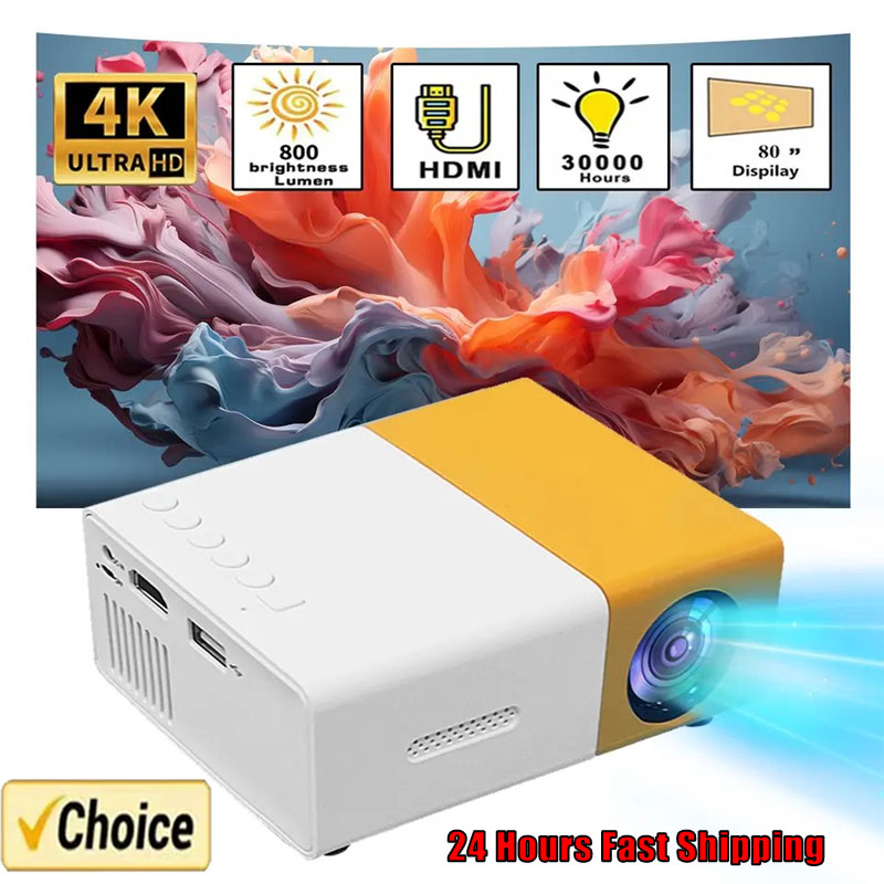 2024 novo yg300 mini projetor led yg300 versão atualizada 1000 lúmen 320x240p hdmi-compatível usb áudio casa media player beamer