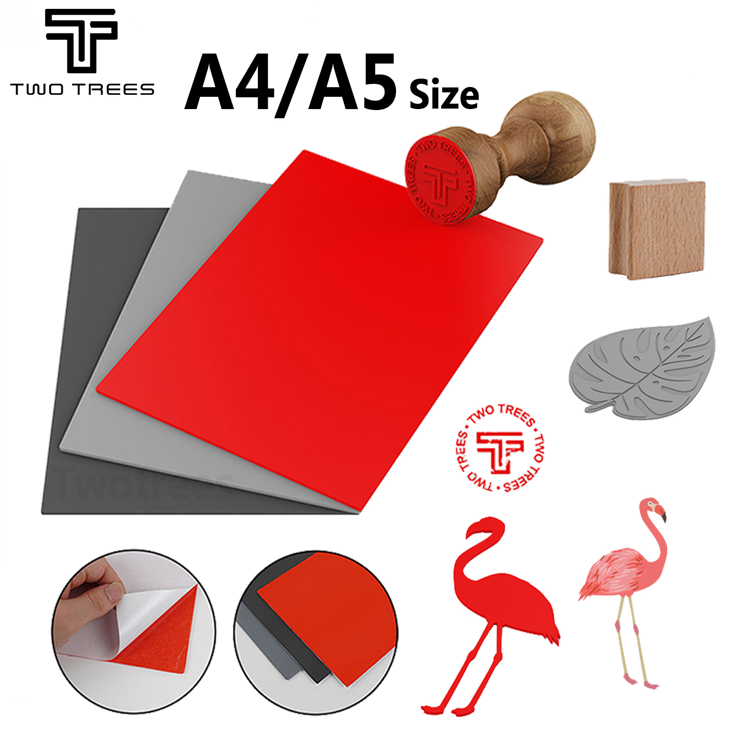 Лазерный гравер Twotrees DIY резиновый коврик размера A4 A5 резиновый штамп лист красный серыйфор лазерный резак и гравировальный станок с ЧПУ
