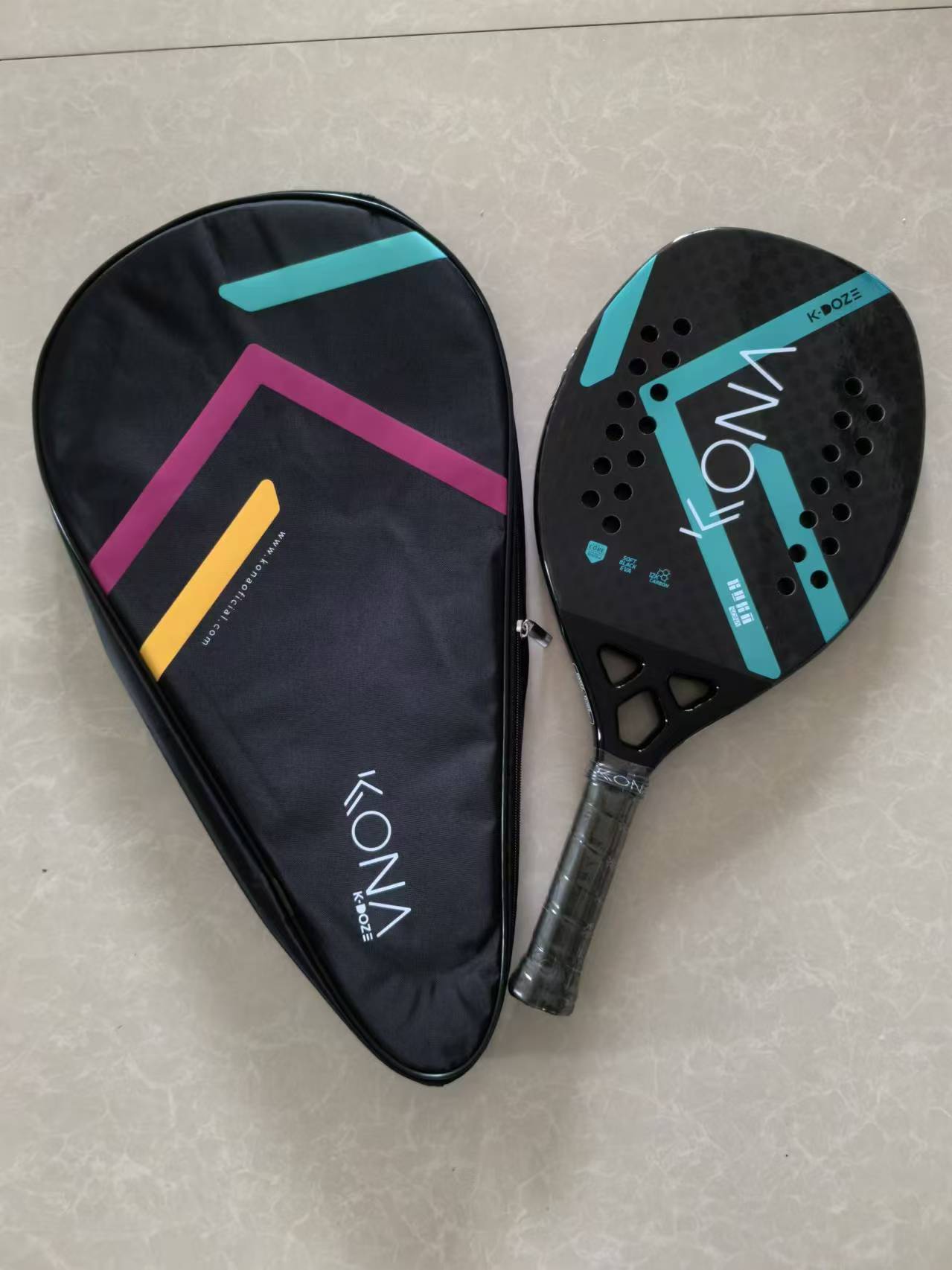 フルカーボンファイバーのビーチテニスラケット,ラフサーフ,レイヤー,EVAフォーム,開口部または穴,スポーツ用品,3k