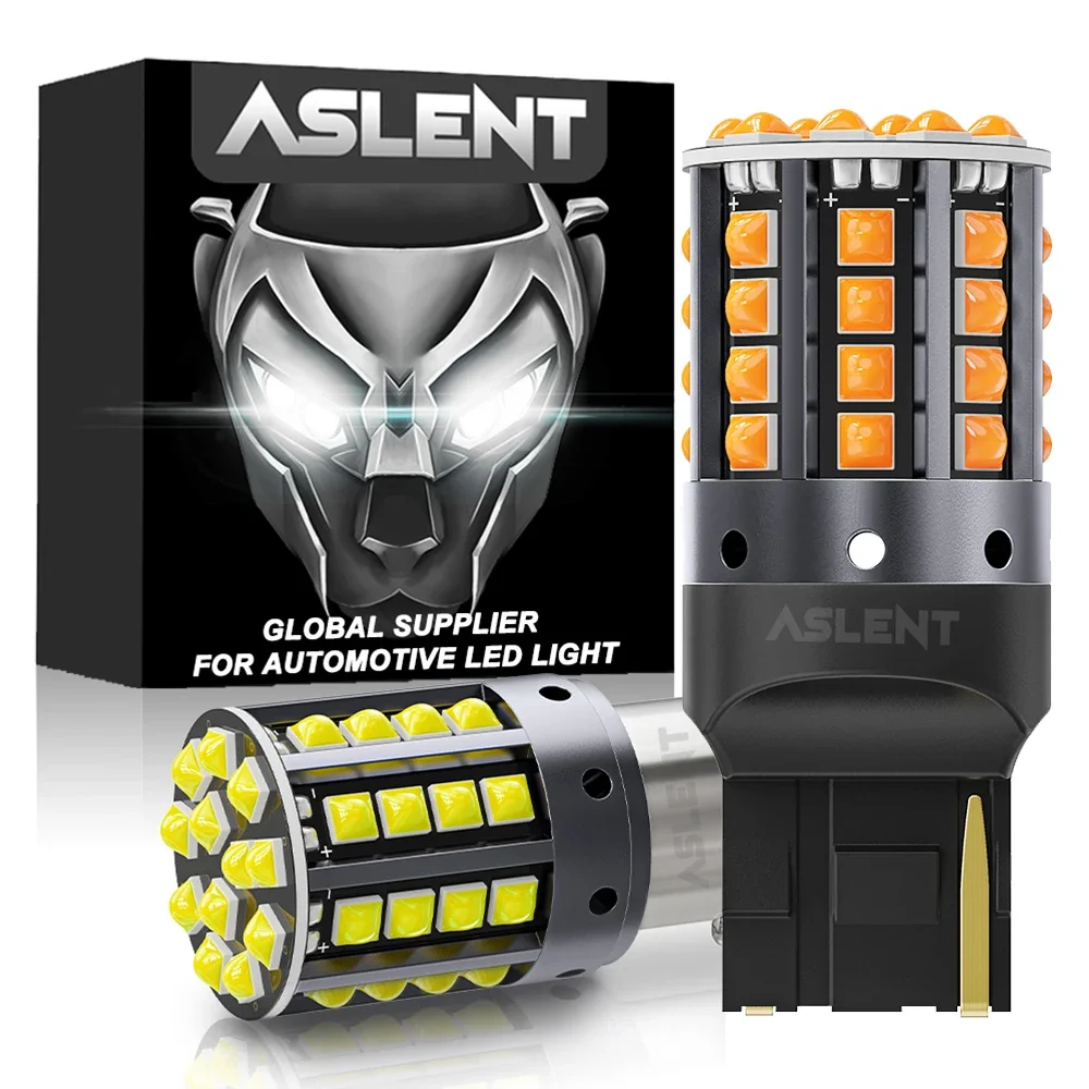 2x7440 W21W WY21W T20 7443 W21/5W luces LED superbrillantes para coche BA15S P21W BAU15S PY21W P21/5W Canbus lámparas de señal de giro blancas 12V