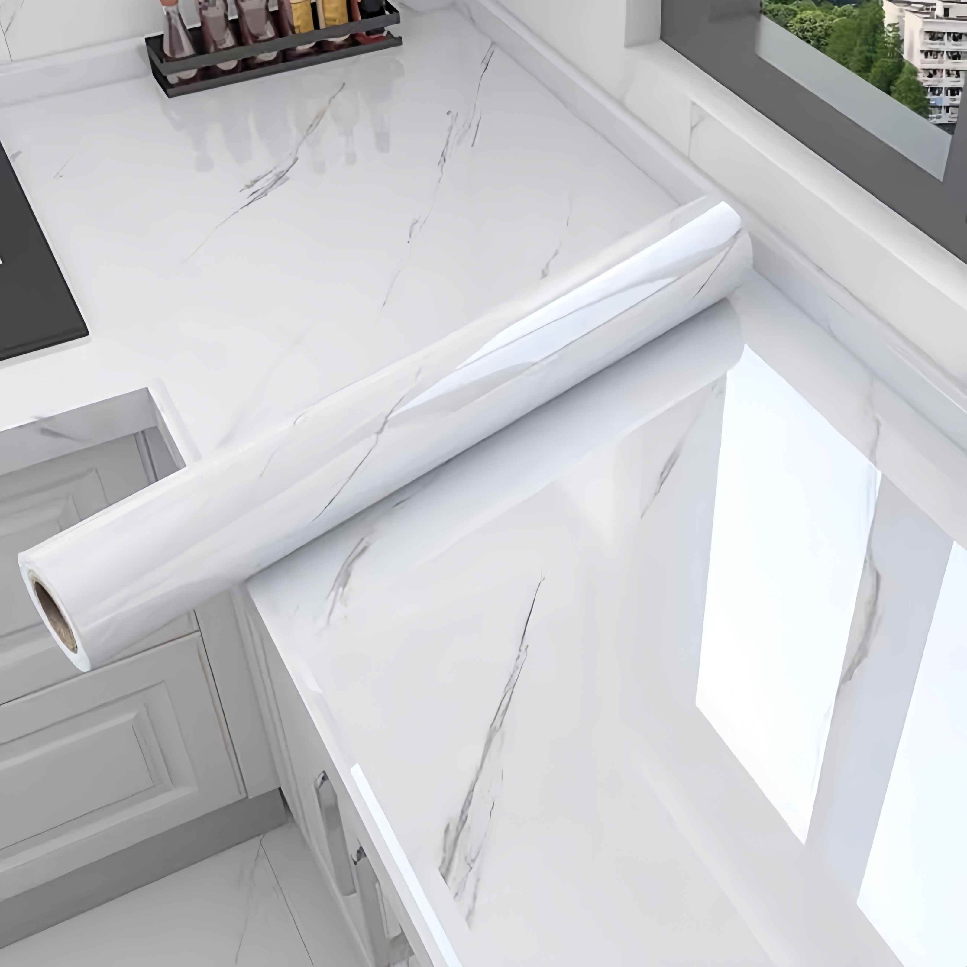 Papel de parede autoadesivo, à prova d'água e resistente a óleo, resistente a altas temperaturas, para móveis e casa