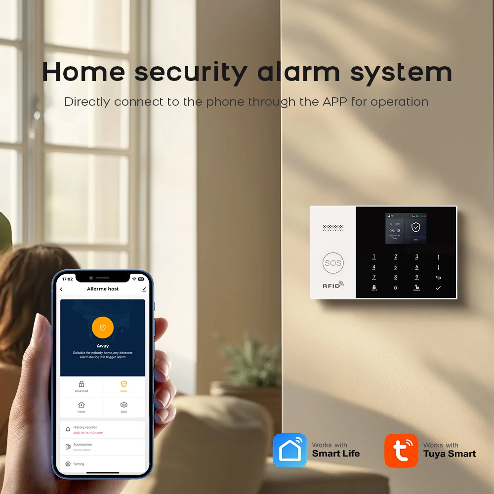 PGST Residential Tuya Smart Gsm Wifi Alarm System dla domu Bezprzewodowy alarm bezpieczeństwa Dom Smart Life Kontrola aplikacji praca z ALexa
