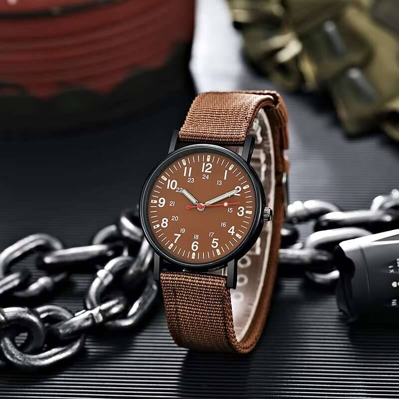 Relojes para Hombre, Reloj deportivo informal con banda de nailon, Reloj de pulsera militar de cuarzo Anlog, Reloj Masculino, Reloj para Hombre (sin caja)