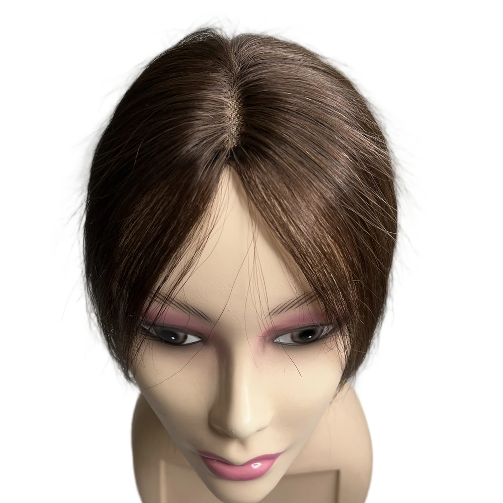 Toppers de cabelo humano de renda suíça fina invisível com franja clip-in franja natural postiços topper para mulheres com desbaste de cabelo