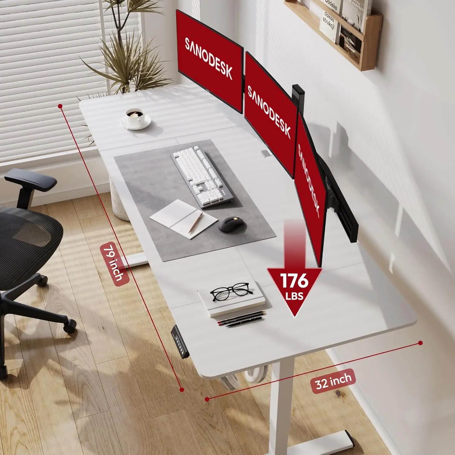 Electric Standing Desk 79x32 Inch Height Adjustable Stand Up Desk Home Office Computer Workstation Sit Stand Home Office Desk