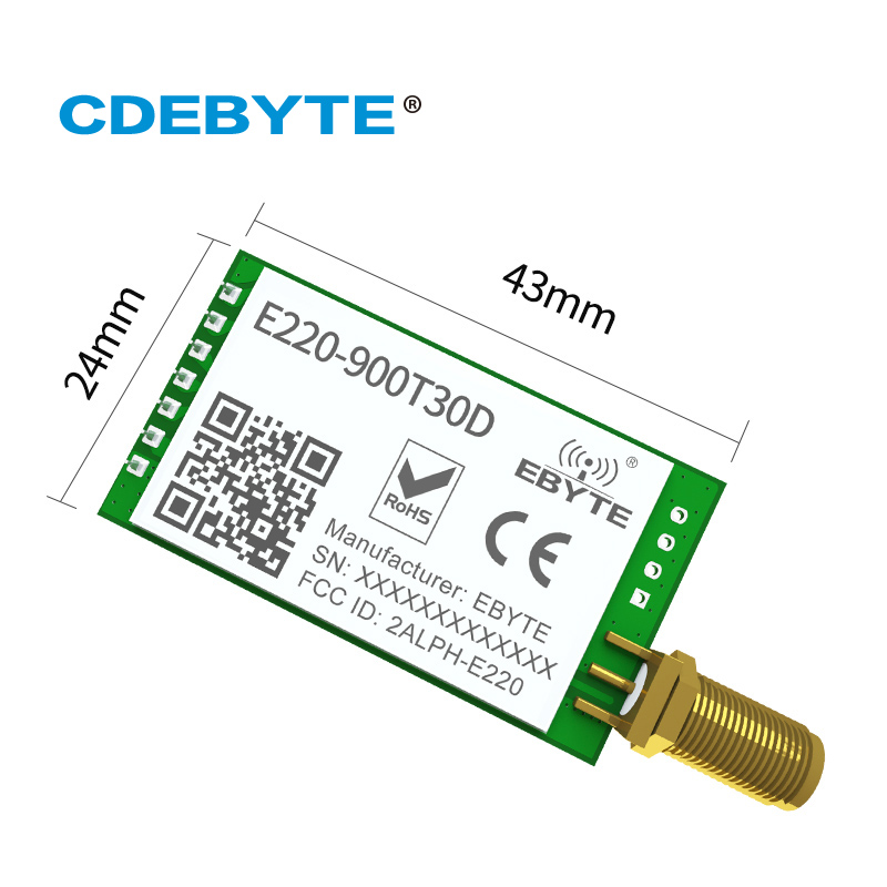5Pcs Drahtlose LoRa ISM 868MHz 915MHz Modul E220-900T30D Übertragung LoRa Spread Spectrum DIP UART Schnittstelle SMA-K Antenne