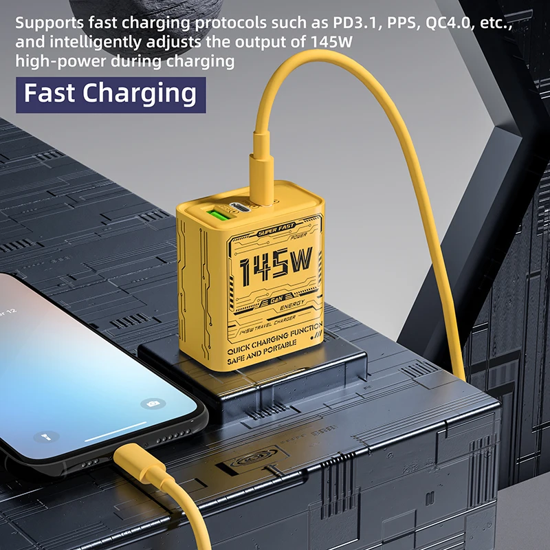 Xiaomi 145W Ultra Fast Charging 3-портовый Pd Usb Type-c Qc 3.0 Super Charge Adapter Eu/us/uk Plug Настенный адаптер для Iphone Samsung