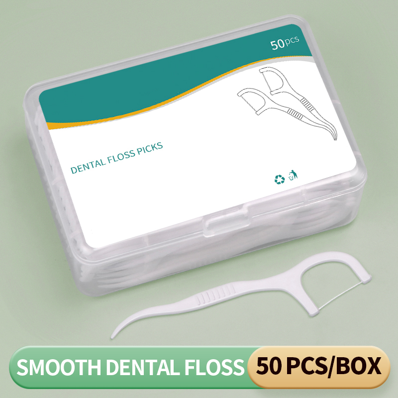 1 box/3 boxes/6 boxes/12 boxes/20 boxes - Fine sliding dental floss stick -50PCS/box - Cleaning interdental gap tool