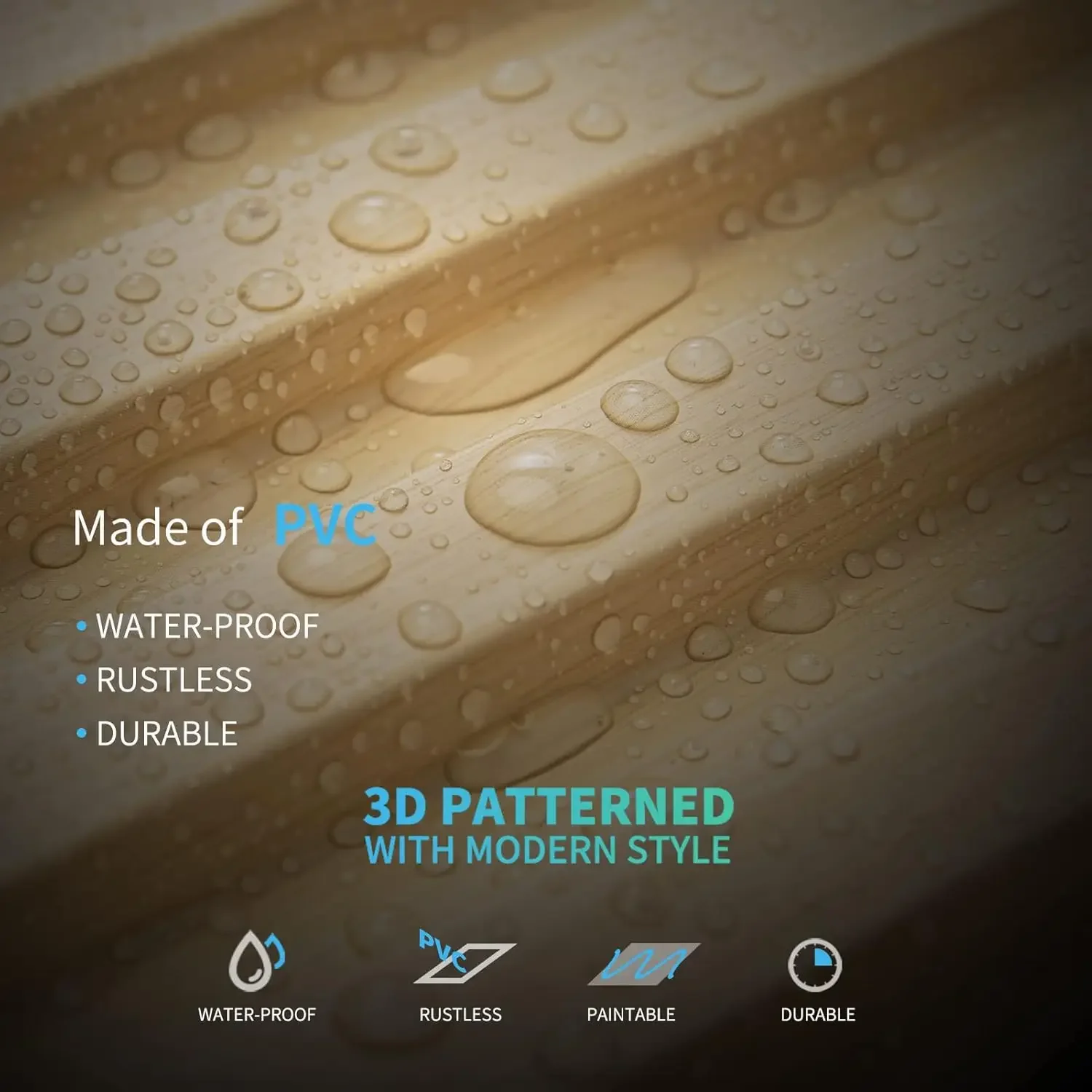 (Envío gratis) pared panel 3D ranurado paneles de plástico PVC 12 piezas oble 50x50cm 3 m2