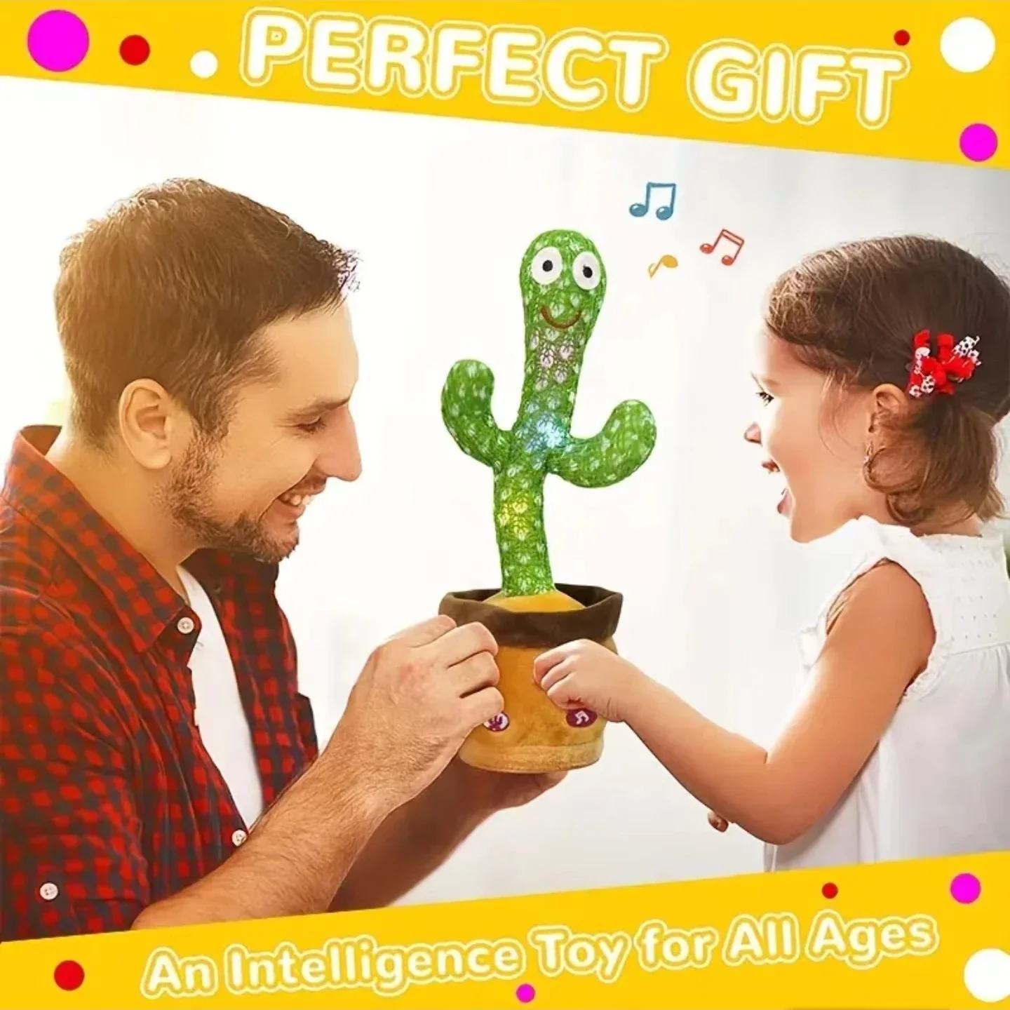 Niños bailando parlante Cactus inteligente aprendizaje interactivo y juguete musical para que los niños bailan se grabar y hablar con diversión