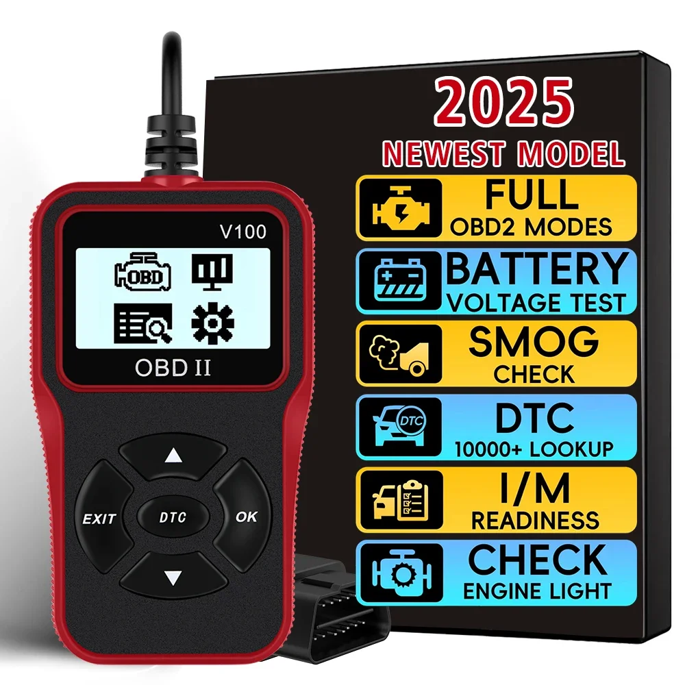 Ferramentas de diagnóstico de carro v100 obdii eobd acessórios automotivos universal plug and play display digital obd 2 scanner leitor de código obd2