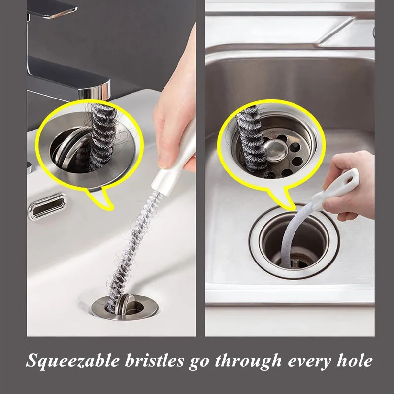 Rohr Bagger Pinsel Bad Haar Kanalisation Waschbecken Reinigung Pinsel Abfluss Reiniger Flexible Reiniger Küche Verstopfen Stecker Loch Entferner Werkzeug