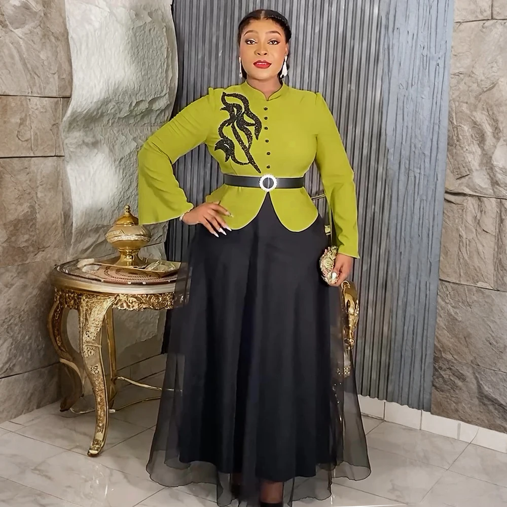 Plus Size Afrikaanse Feestjurken voor Vrouwen 2023 Nieuwe Mode Dashiki Ankara Bruiloft Avondjurk Elegante Moslim Maxi Jurk