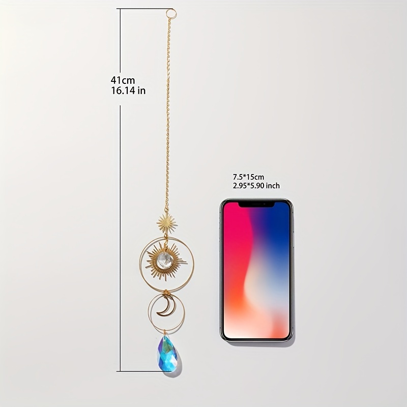 1pc cristal suncatcher artesanato decorativo ab cor bola de cristal lua sol pingente cristal decoração do jardim
