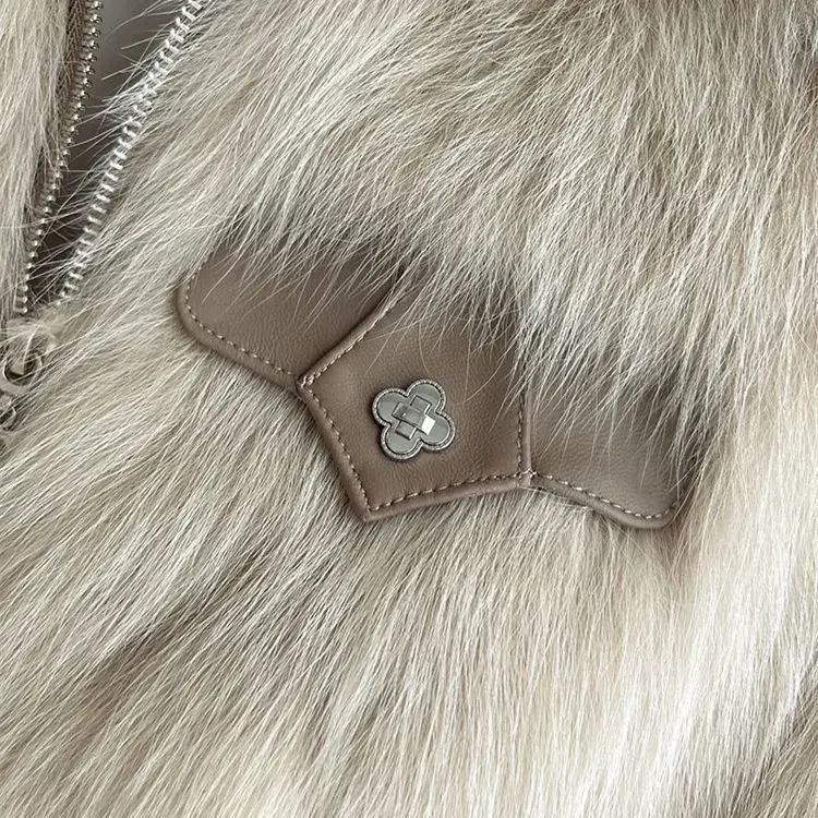 Koreanische Version Revers Hellgrau Imitation Fuchs Flauschigen Kurzmantel für Frauen, Frühling und Herbst Mantel, Kleine Duft Pelzmantel, Ne
