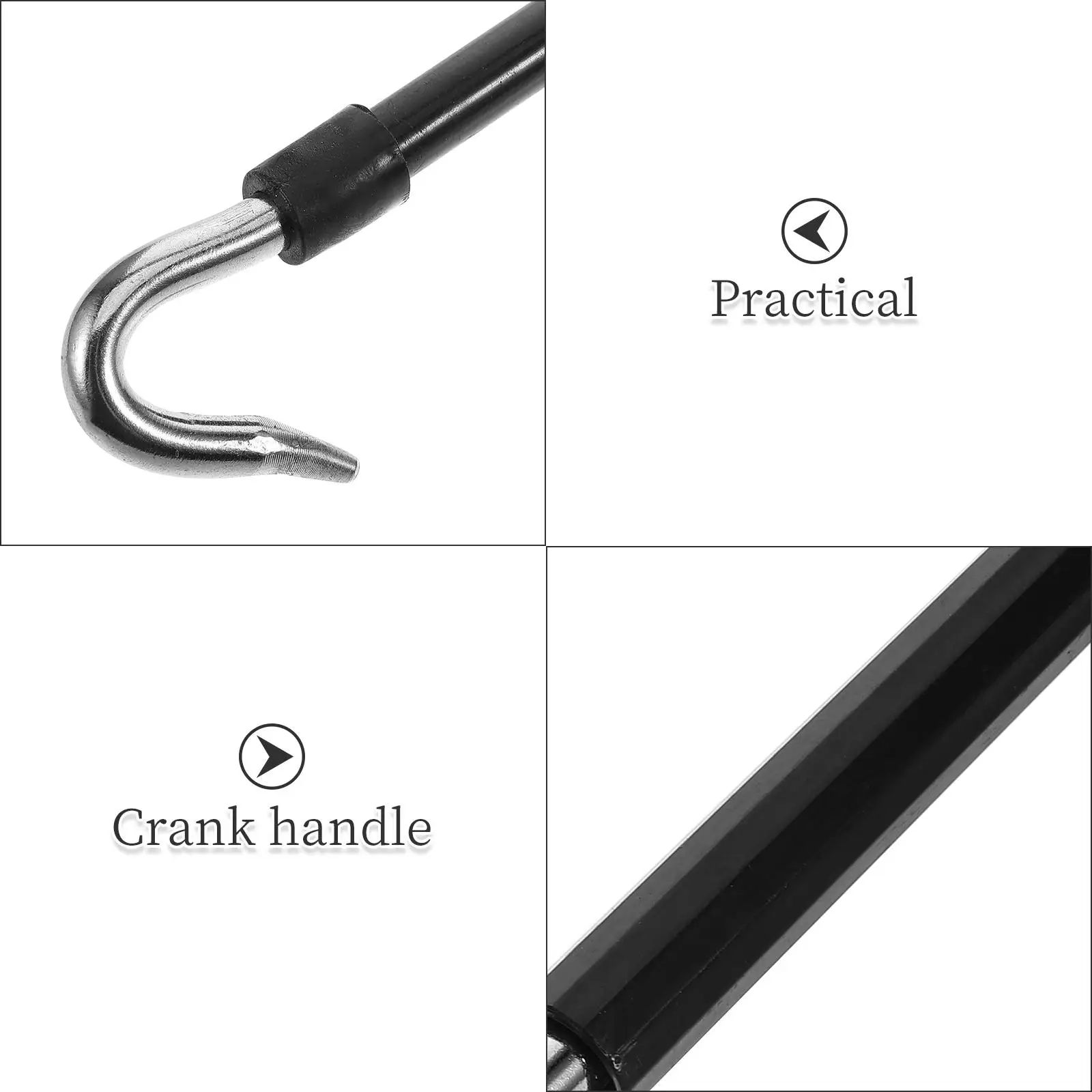 Heavy-Duty Manual Awning Crank Handle Outdoor Sunshade Hand Rod Canopy Crank Handle Replace Awning Opener For Patio Retraction