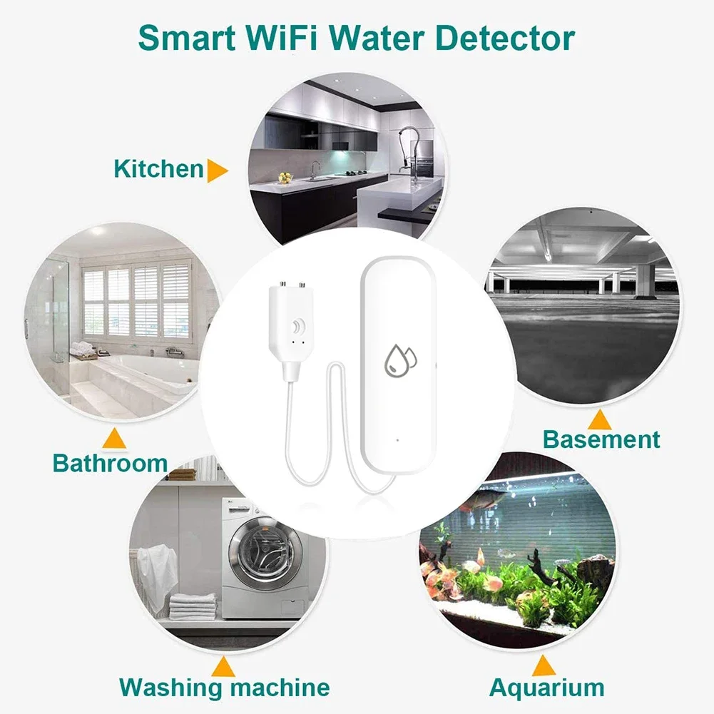 Tuya WiFi inteligente Zigbee Sensor de fugas de agua alarma Detector de nivel de agua Sensor de fugas de inundación sistema de seguridad de Control de aplicación Smart Life